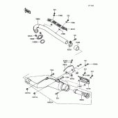 Схема узла: Выхлопная система для Kawasaki KL250 KLR250