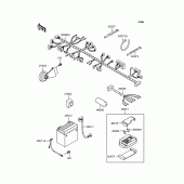 Схема вузла: Електроустаткування для Kawasaki BJ250 Estrella Custom