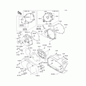 Схема узла: Left engine cover(s)(1/2) для Kawasaki VN1600 Vulcan 1600 Classic