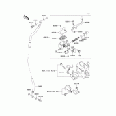 Схема узла: Передний тормозной цилиндр для Kawasaki KL110 KSR