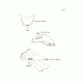 Схема вузла: Наклейки (Зелений; Синій; CDF) для Kawasaki EX400 Ninja 400R