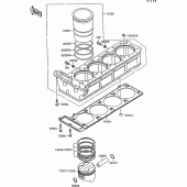 Схема вузла: Циліндр & Поршень для Kawasaki ZG1000 1000GTR