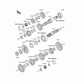 Схема вузла: Трансмісія для Kawasaki BJ250 Estrella Custom