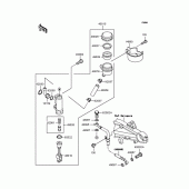 Схема вузла: Задній гальмівний циліндр Kawasaki ZR1200 ZRX1200S