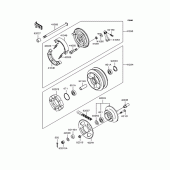 Схема вузла: Заднє колесо & Привідний ланцюг для Kawasaki BJ250 Estrella Custom