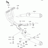 Схема узла: Выхлопная система (s) для Kawasaki ZX600 ZZ-R600