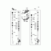 Схема вузла: Вилка передньої осі для Kawasaki KLZ1000 Versys 1000 LT