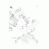 Схема узла: Подвеска/задний амортизатор для Kawasaki EX400 Ninja 400R ABS