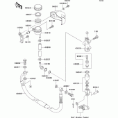 Схема вузла: Задній гальмівний циліндр для Kawasaki VN1500 VN1500 Mean Streak
