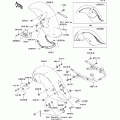 Схема вузла: Крило для Kawasaki VN1500 VN1500 Drifter
