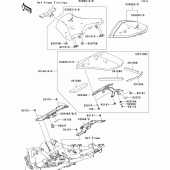 Схема вузла: Сидіння (1/2) для Kawasaki ZR1000 Z1000