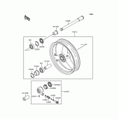 Схема вузла: Ступиця переднього колеса для Kawasaki ZR1100 ZRX1100-II