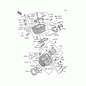 Схема вузла: Головка циліндра для Kawasaki VN400 Vulcan Classic