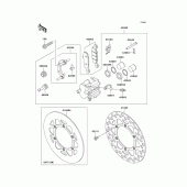 Схема узла: Передний тормоз для Kawasaki KX100