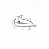 Схема вузла: Наклейки (Blue/Silver; BJ250-C9) для Kawasaki BJ250 Estrella RS