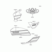 Схема узла: Наклейки (Зеленый; E8F) для Kawasaki ZR400 ZRX