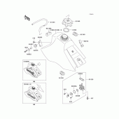 Схема узла: Топливный бак для Kawasaki KX100