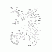 Схема вузла: Заднє гальмо для Kawasaki KX250/ KX252 KX250F