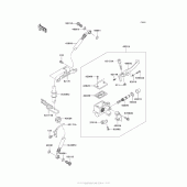 Схема узла: Передний тормозной цилиндр для Kawasaki KL650 KLR650