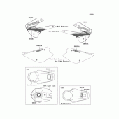 Схема вузла: Інформаційні наклейки (a7f/b7f) для Kawasaki KX85 KX85