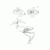 Схема вузла: Наклейка(Чорний)(DGF) для Kawasaki ER250 Z250 ABS