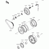 Схема узла: Сцепление для Kawasaki EN500 Vulcan 500 LTD