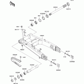 Схема вузла: Задній важіль (маятник) для Kawasaki ZR1000 Z1000
