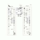 Схема вузла: Вилка передньої осі для Kawasaki KLZ1000 Versys 1000
