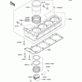 Схема вузла: Циліндр & Поршень для Kawasaki ZG1000 1000GTR