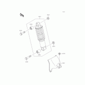 Схема узла: Подвеска/задний амортизатор для Kawasaki KL110 KSR PRO