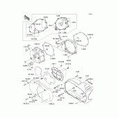 Схема вузла: Left engine cover(s) для Kawasaki VN1500 VN1500 Classic FI