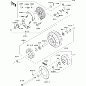 Схема вузла: Ступиця заднього колеса для Kawasaki VN800 Vulcan 800