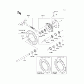Схема вузла: Ступиця заднього колеса для Kawasaki KX125
