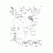 Схема узла: Топливный бак(1/3)(vn1500-n3) для Kawasaki VN1500 Vulcan 1500 Classic FI