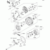 Схема вузла: Ступиця заднього колеса для Kawasaki EJ800 W800