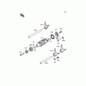 Схема вузла: Gear Change Drum/Shift Fork(s) для Kawasaki KLE650 Versys 650