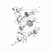 Схема вузла: Ступиця заднього колеса для Kawasaki EJ800 W800
