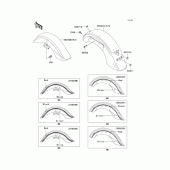 Схема вузла: Fenders(1/2)(vn1500-n1/n2) для Kawasaki VN1500 Vulcan 1500 Classic FI