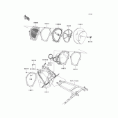 Схема узла: Воздушный фильтр для Kawasaki KX250/ KX252 KX250F