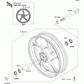 Схема вузла: Ступиця переднього колеса для Kawasaki ZR1000 Z1000