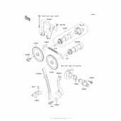 Схема узла: Распредвал & Цепь ГРМ & Натяжитель для Kawasaki KL650 KLR650