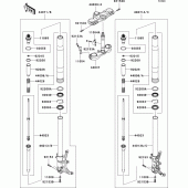 Схема узла: Вилка передней оси для Kawasaki ZX1400 ZZR1400 ABS