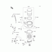 Схема узла: Цилиндр & Поршень для Kawasaki KL650 KL650 Tengal
