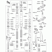 Схема узла: Передняя вилка(1/2) для Kawasaki KX85 KX85