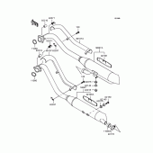 Схема вузла: Вихлопна система для Kawasaki VN400 Vulcan Classic