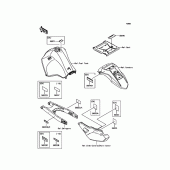 Схема узла: Информационные наклейки для Kawasaki KL650 KLR650