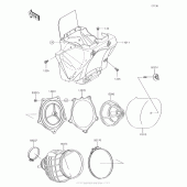 Схема узла: Воздушный фильтр для Kawasaki KX100