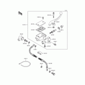 Схема узла: Передний тормозной цилиндр для Kawasaki KL650 KLR650