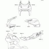 Схема вузла: Decals(red/white)(zx600-f1) для Kawasaki ZX600 Ninja ZX-6R