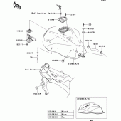 Схема узла: Топливный бак для Kawasaki ZR750 Z750S